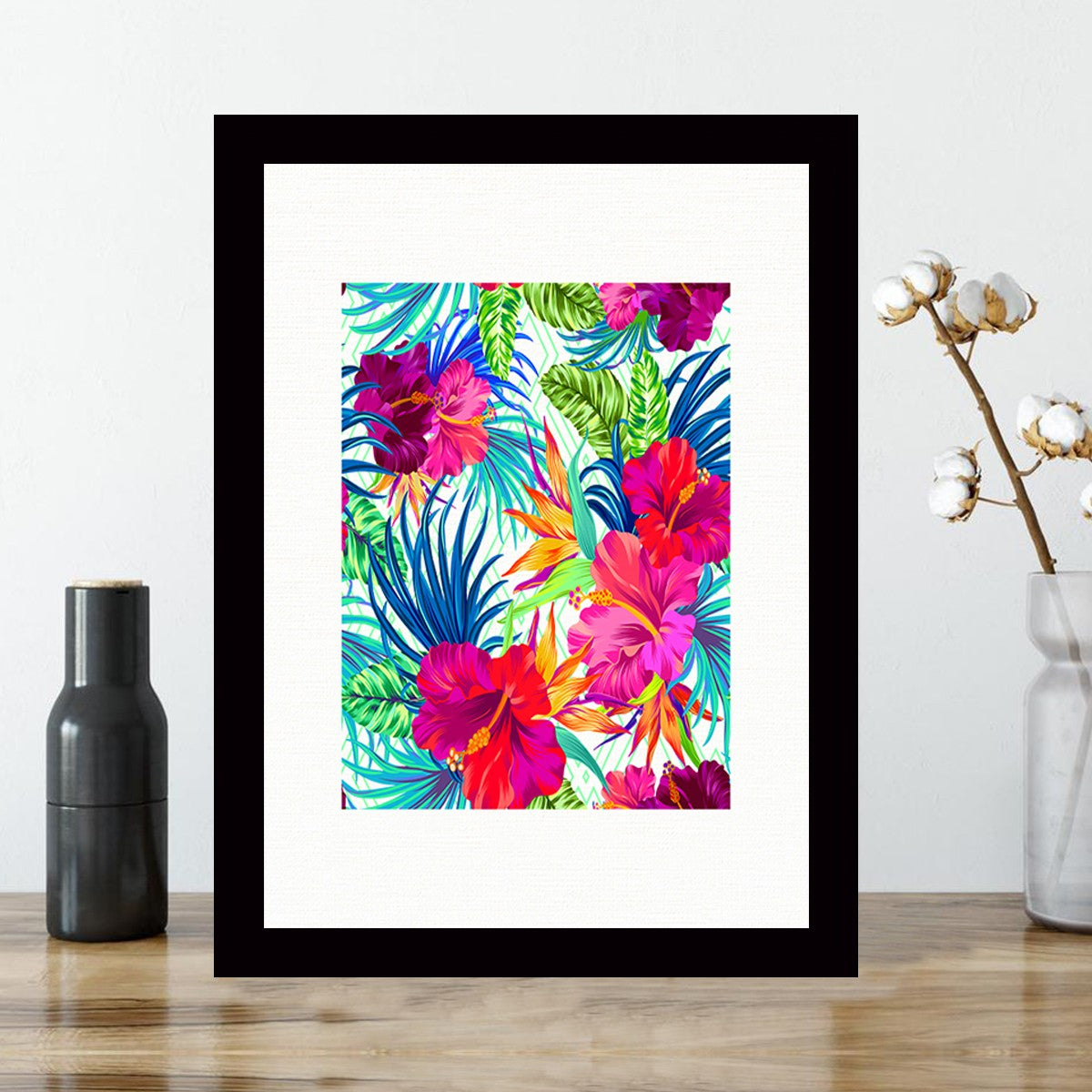 Quadro Decorativo MDF Emoldurado - Arte Multicolor 24x29cm com Moldura de Madeira 2cm