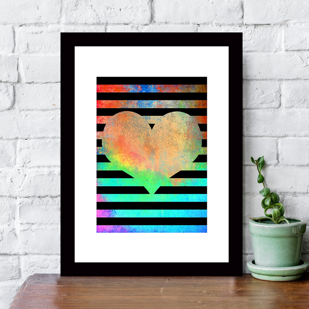 Quadro Decorativo MDF Emoldurado - Arte Multicolor 24x29cm com Moldura de Madeira 2cm