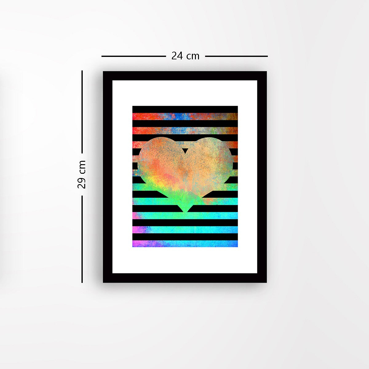 Quadro Decorativo MDF Emoldurado - Arte Multicolor 24x29cm com Moldura de Madeira 2cm