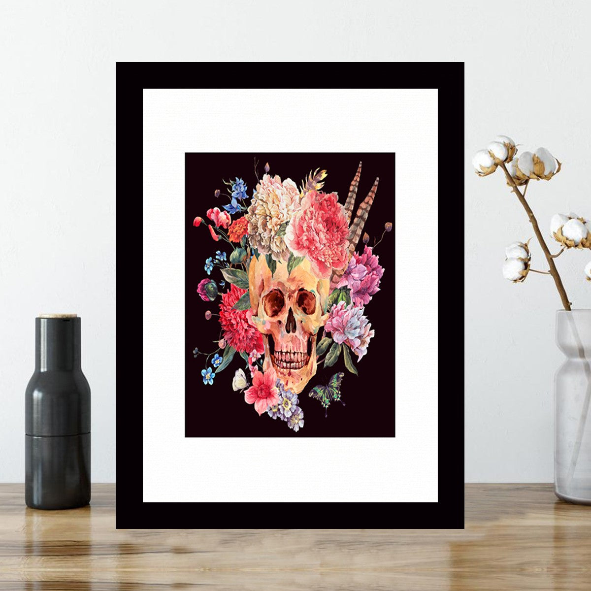 Quadro Decorativo MDF Emoldurado - Arte Multicolor 24x29cm com Moldura de Madeira 2cm