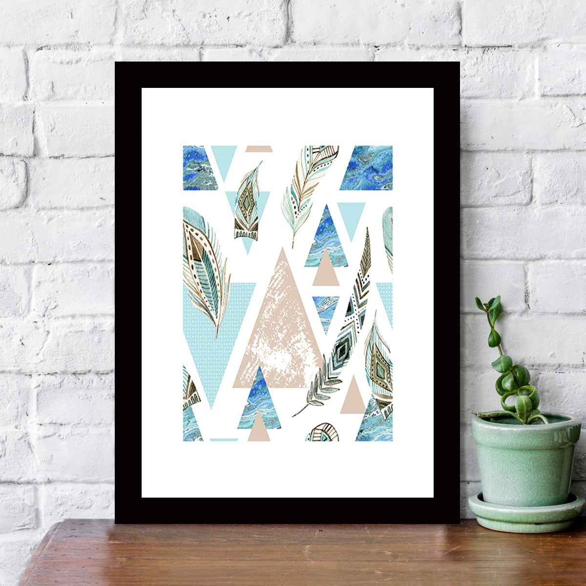 Quadro Decorativo MDF Emoldurado - Arte Multicolor 24x29cm com Moldura de Madeira 2cm