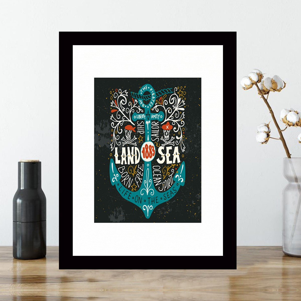 Quadro Decorativo MDF Emoldurado - Arte Multicolor 24x29cm com Moldura de Madeira 2cm