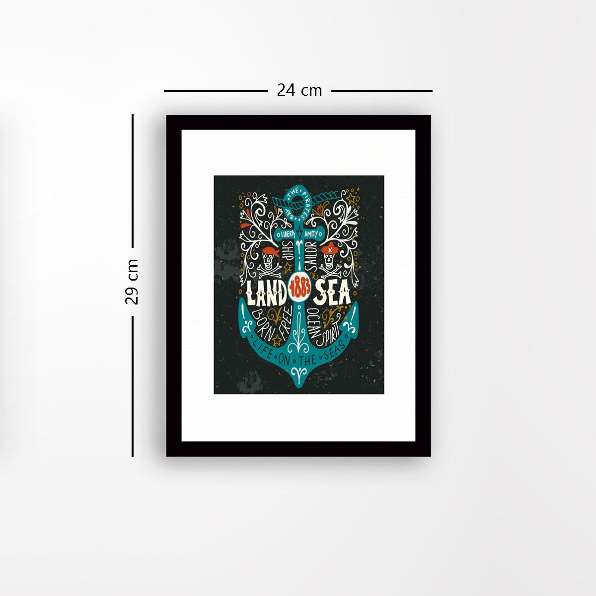 Quadro Decorativo MDF Emoldurado - Arte Multicolor 24x29cm com Moldura de Madeira 2cm