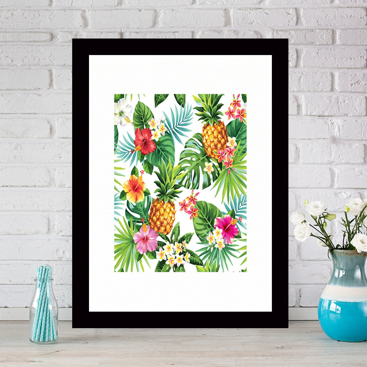 Quadro Decorativo MDF Emoldurado - Arte Multicolor 24x29cm com Moldura de Madeira 2cm