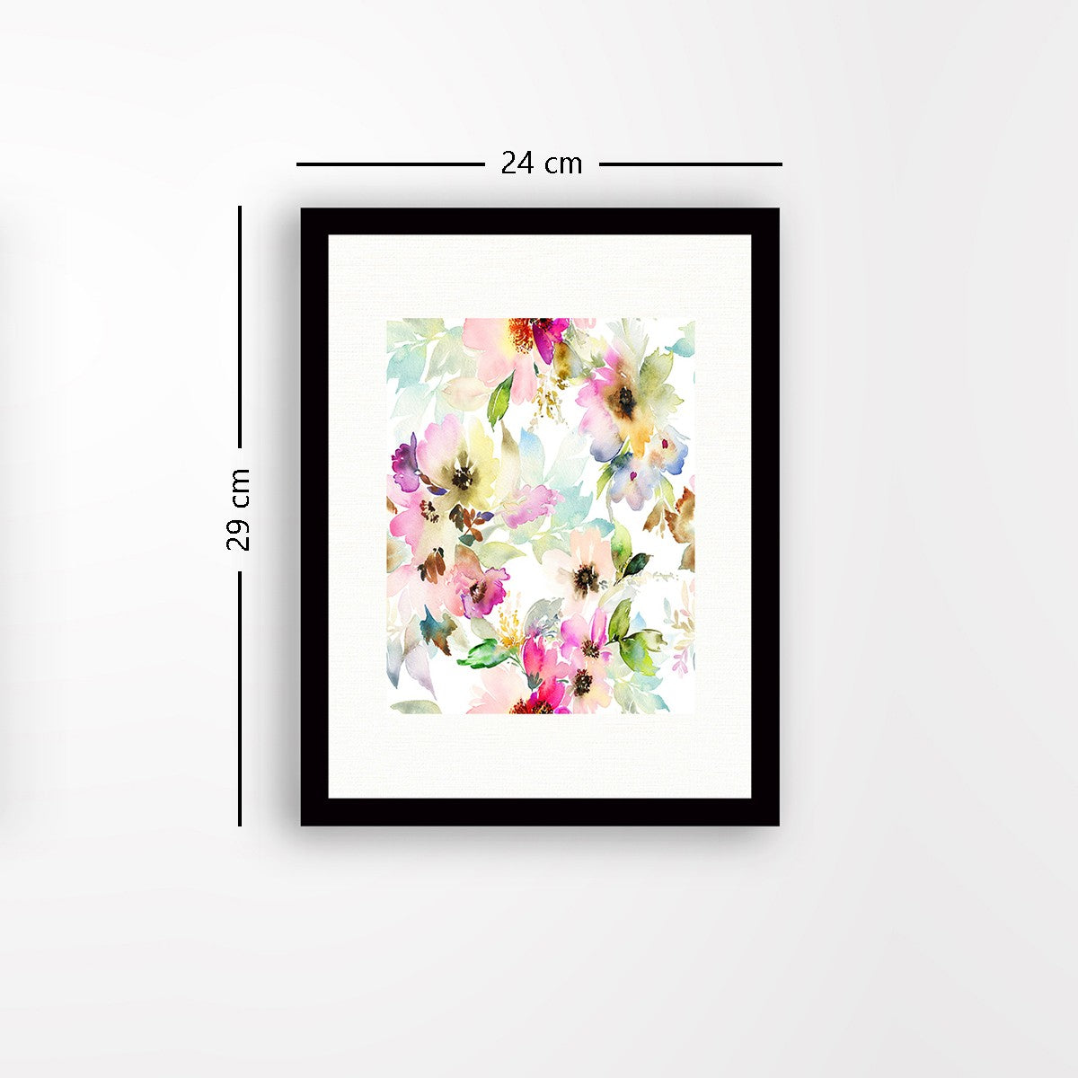 Quadro Decorativo MDF Emoldurado - Arte Multicolor 24x29cm com Moldura de Madeira 2cm