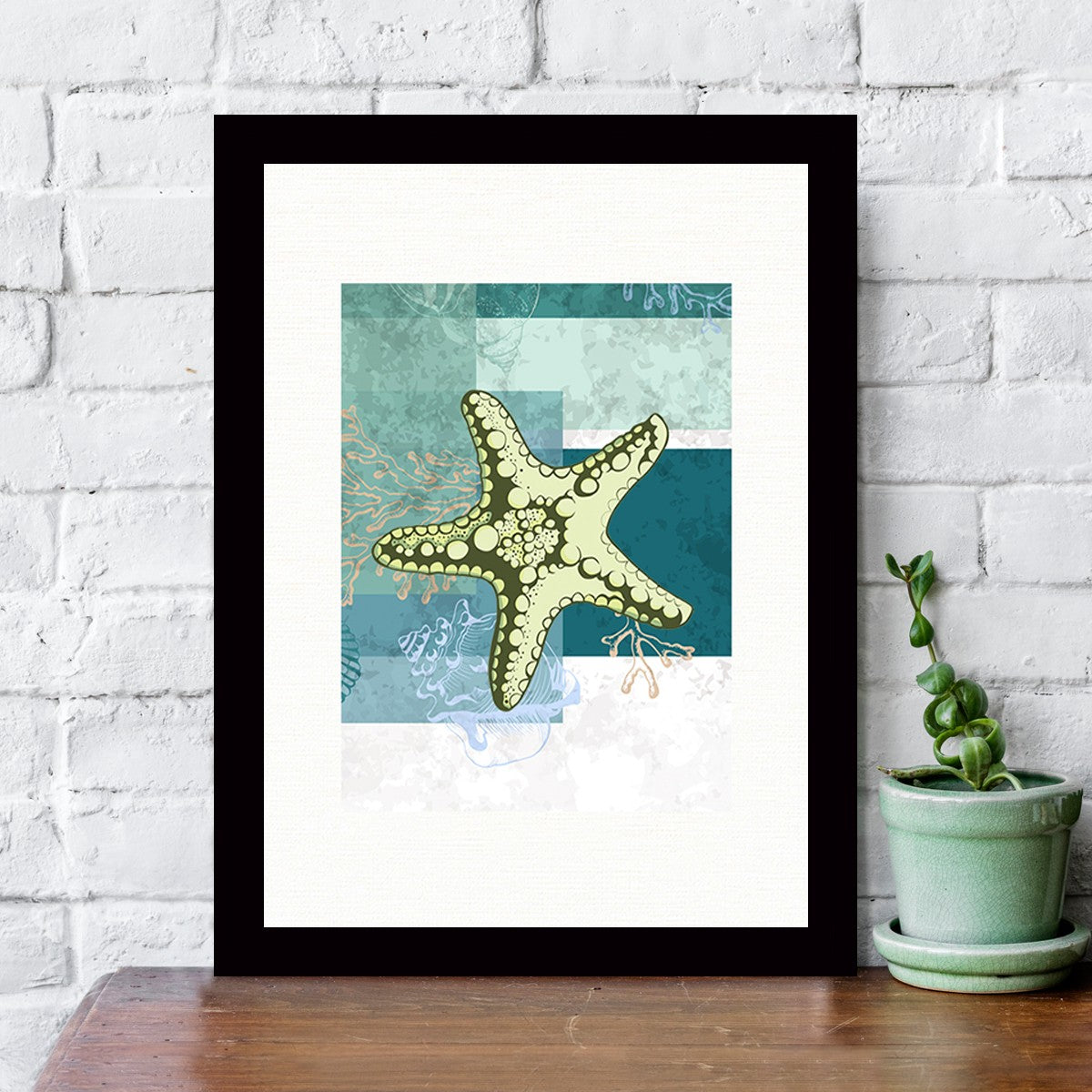 Quadro Decorativo MDF Emoldurado - Arte Multicolor 24x29cm com Moldura de Madeira 2cm