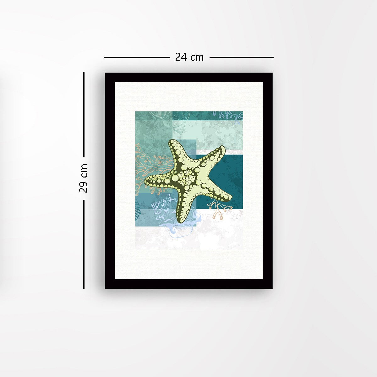 Quadro Decorativo MDF Emoldurado - Arte Multicolor 24x29cm com Moldura de Madeira 2cm