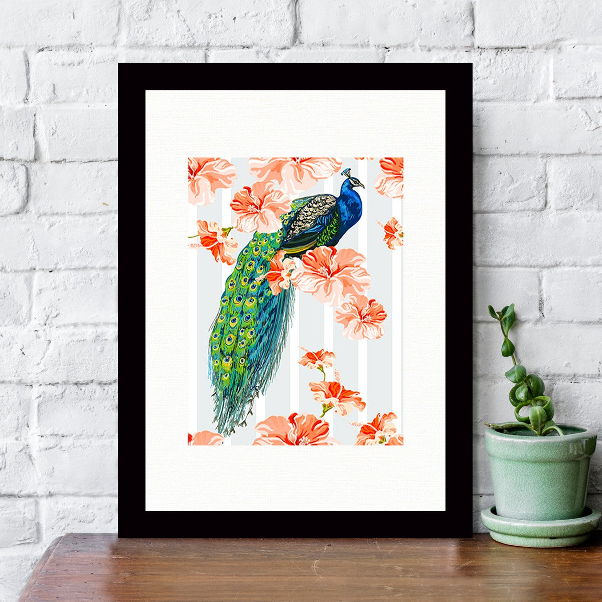 Quadro Decorativo MDF Emoldurado - Arte Multicolor 24x29cm com Moldura de Madeira 2cm