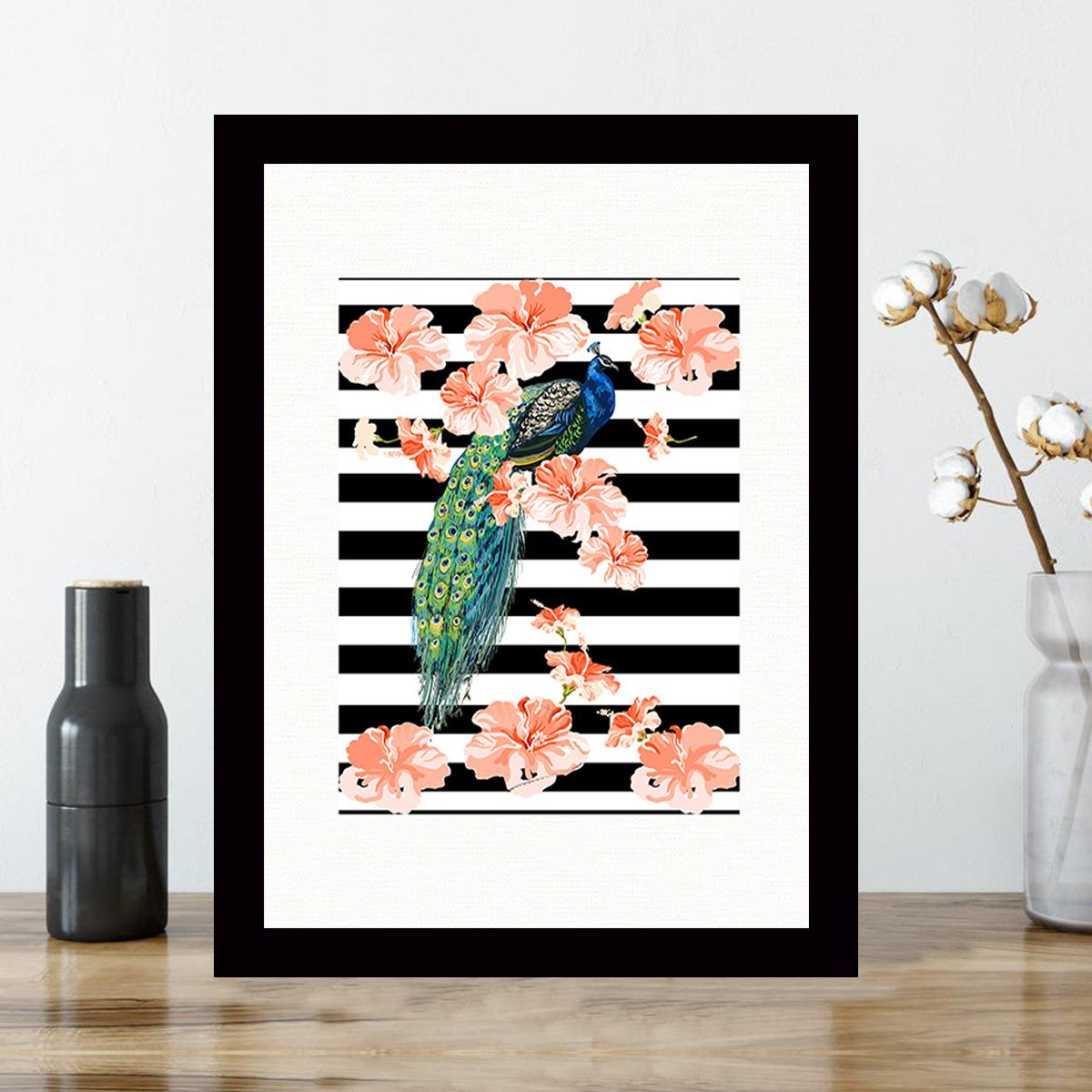 Quadro Decorativo MDF Emoldurado - Arte Multicolor 24x29cm com Moldura de Madeira 2cm