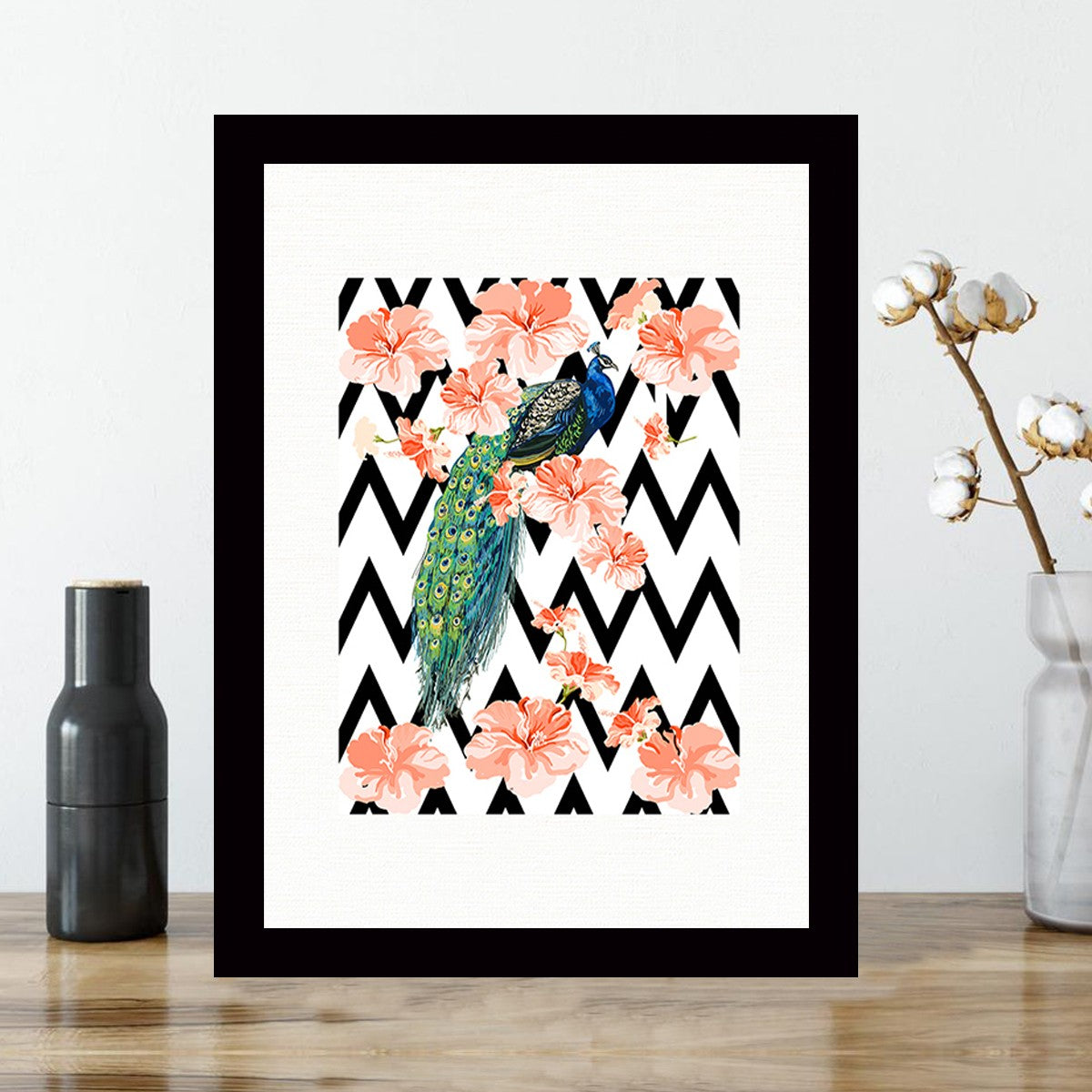 Quadro Decorativo MDF Emoldurado - Arte Multicolor 24x29cm com Moldura de Madeira 2cm