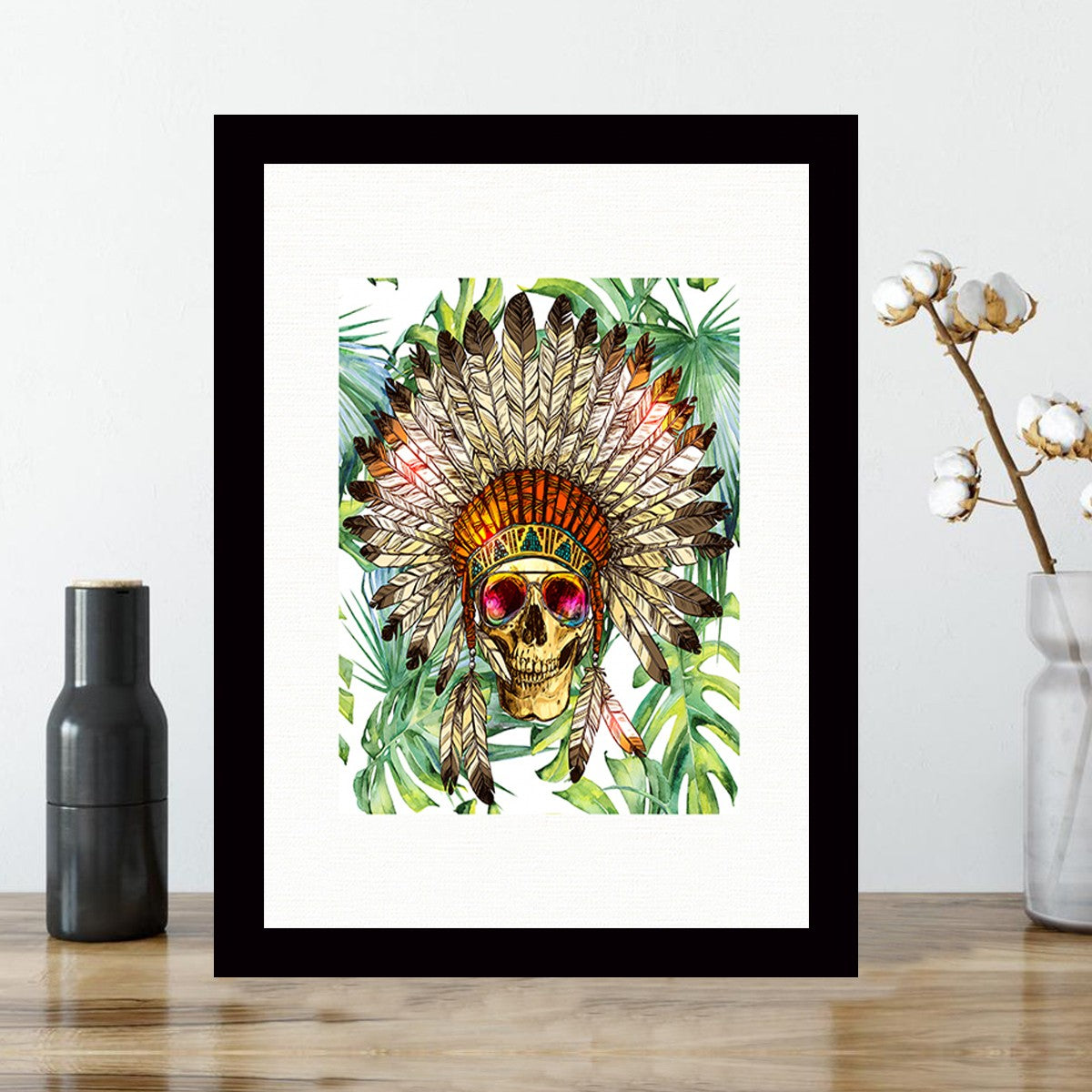 Quadro Decorativo MDF Emoldurado - Arte Multicolor 24x29cm com Moldura de Madeira 2cm