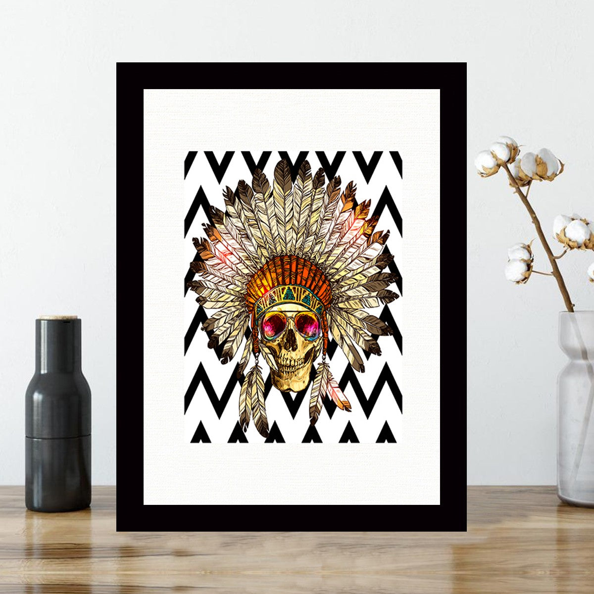 Quadro Decorativo MDF Emoldurado - Arte Multicolor 24x29cm com Moldura de Madeira 2cm