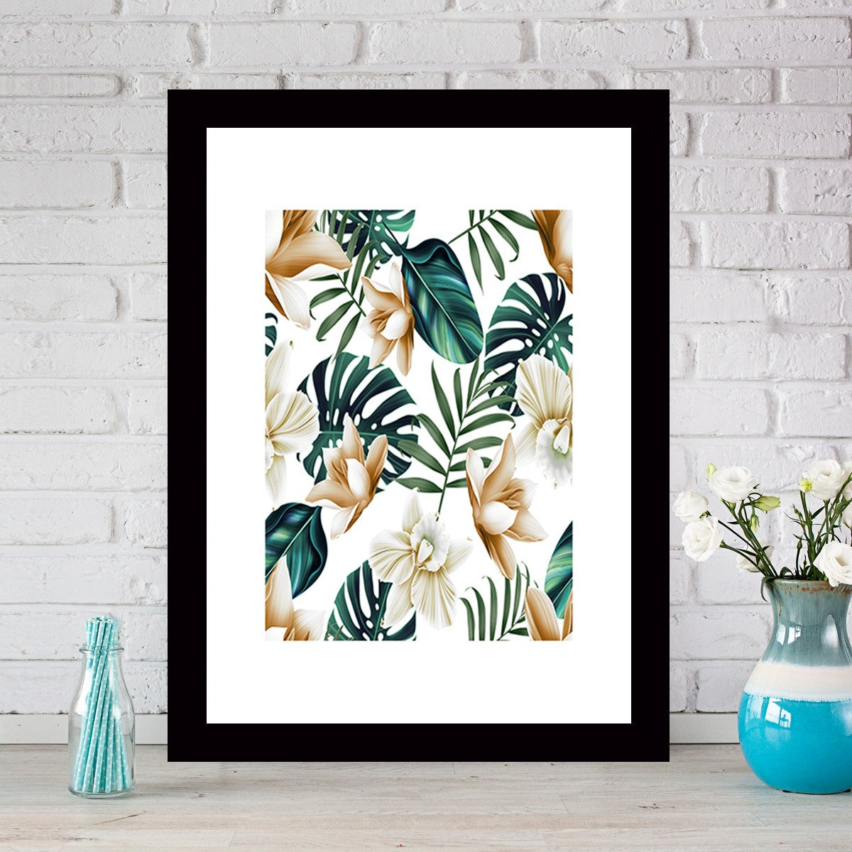 Quadro Decorativo MDF Emoldurado - Arte Multicolor 24x29cm com Moldura de Madeira 2cm