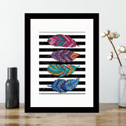 Quadro Decorativo MDF Emoldurado - Arte Multicolor 24x29cm com Moldura de Madeira 2cm