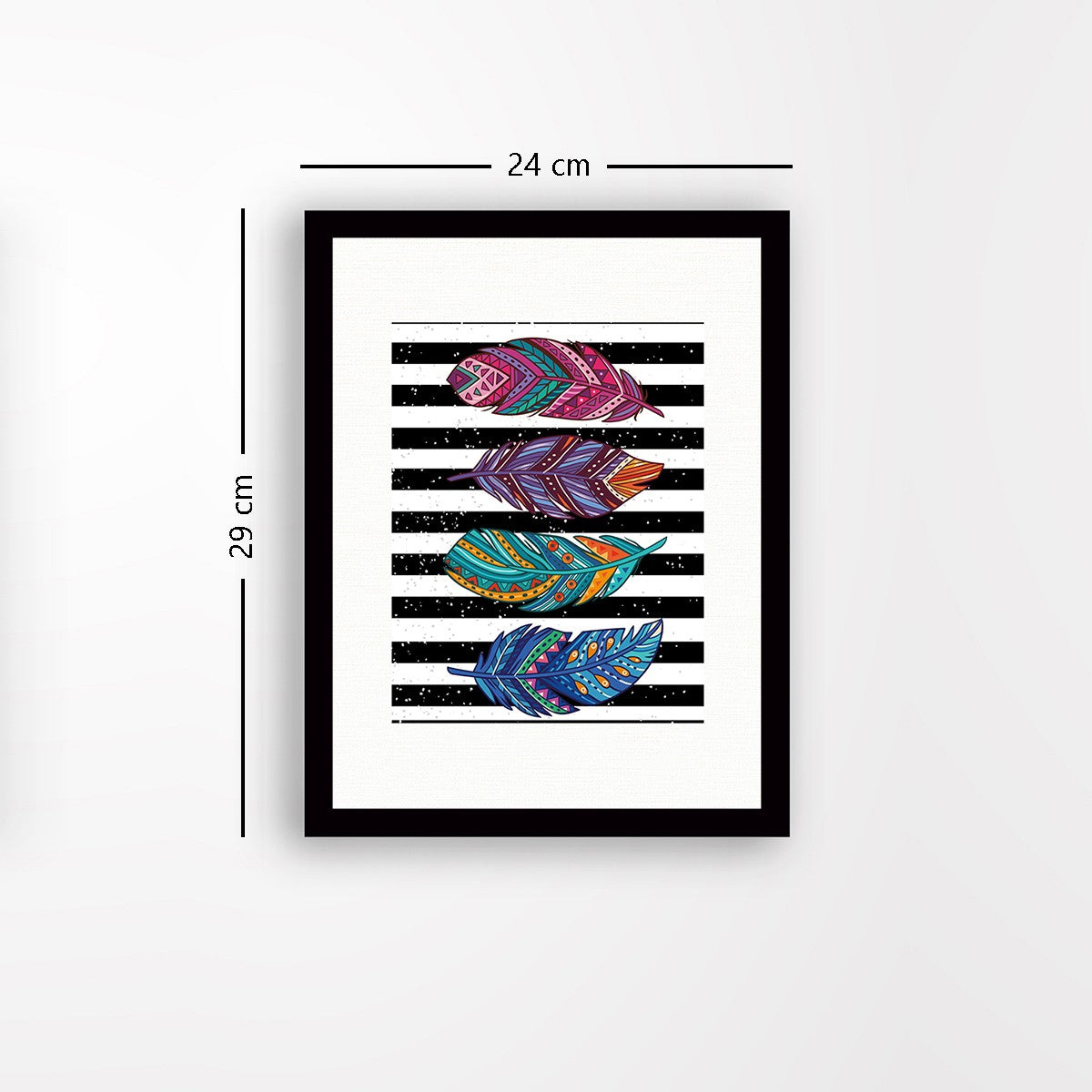 Quadro Decorativo MDF Emoldurado - Arte Multicolor 24x29cm com Moldura de Madeira 2cm