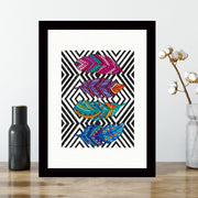 Quadro Decorativo MDF Emoldurado - Arte Multicolor 24x29cm com Moldura de Madeira 2cm