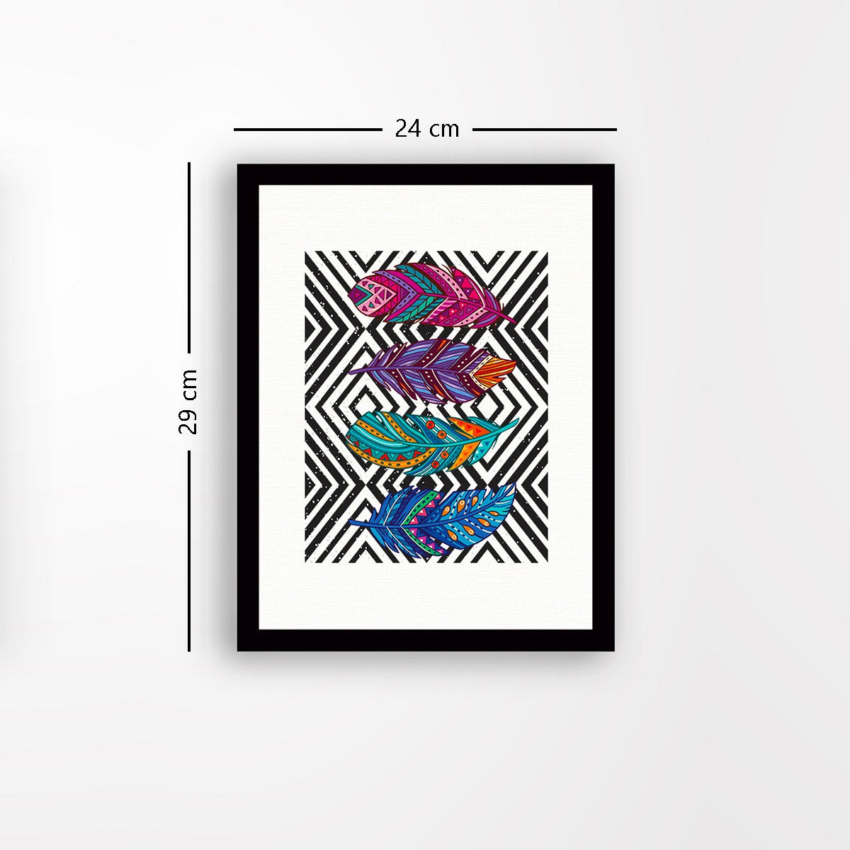 Quadro Decorativo MDF Emoldurado - Arte Multicolor 24x29cm com Moldura de Madeira 2cm