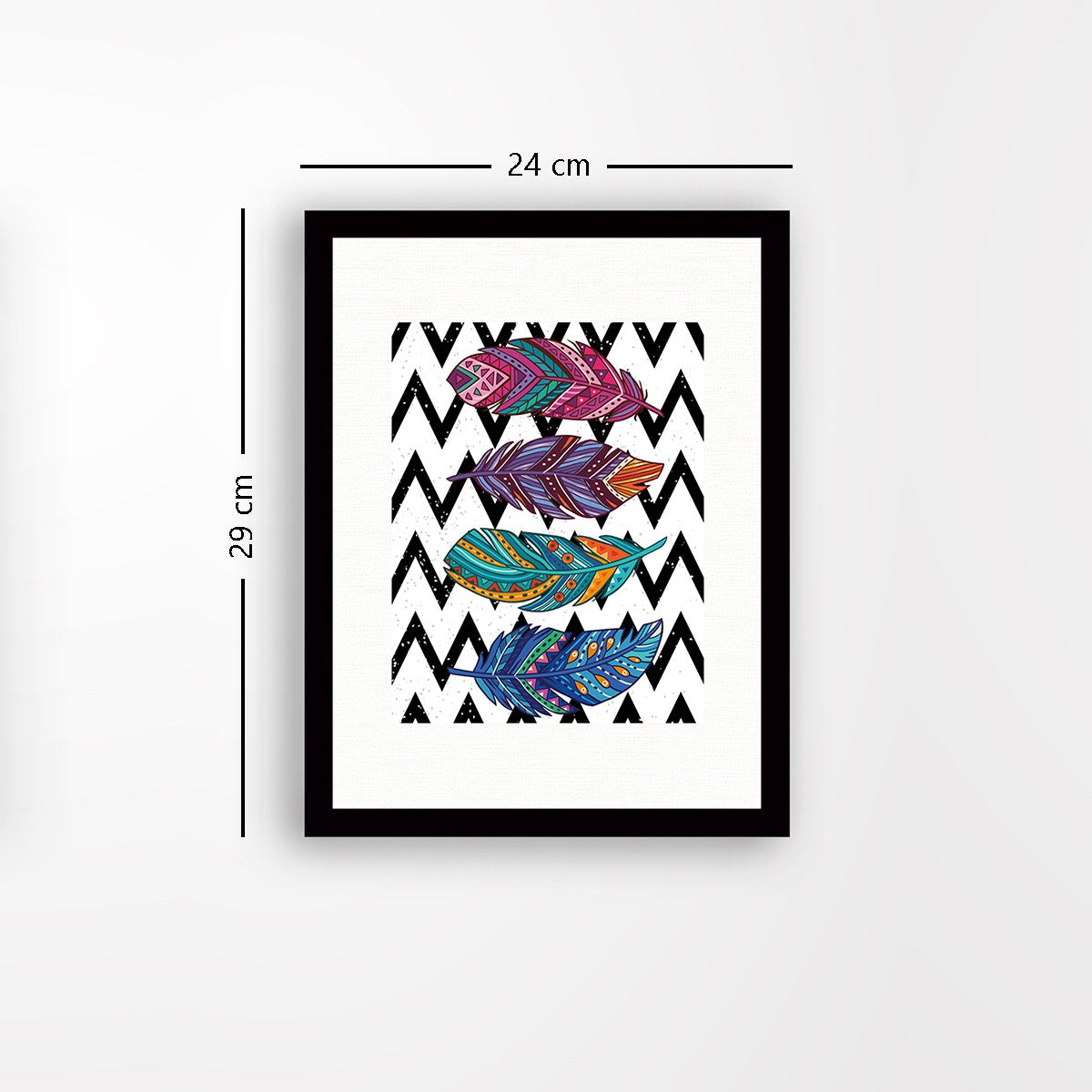 Quadro Decorativo MDF Emoldurado - Arte Multicolor 24x29cm com Moldura de Madeira 2cm