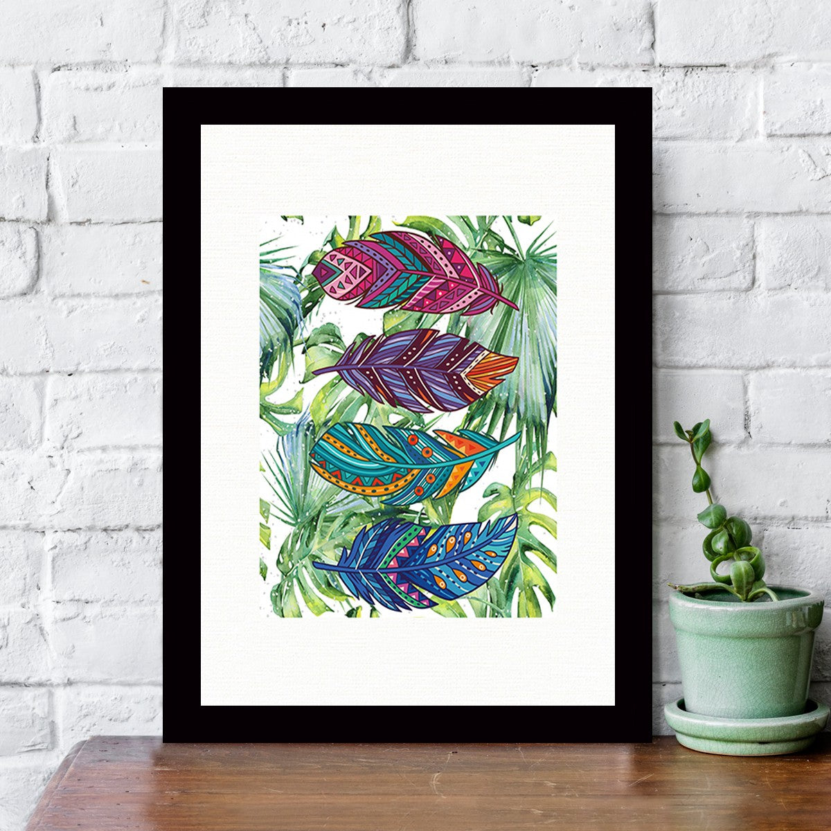 Quadro Decorativo MDF Emoldurado - Arte Multicolor 24x29cm com Moldura de Madeira 2cm