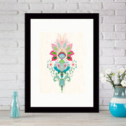 Quadro Decorativo MDF Emoldurado - Arte Multicolor 24x29cm com Moldura de Madeira 2cm