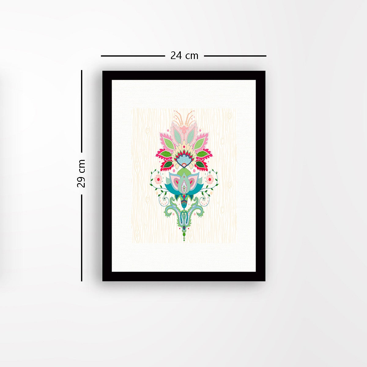 Quadro Decorativo MDF Emoldurado - Arte Multicolor 24x29cm com Moldura de Madeira 2cm