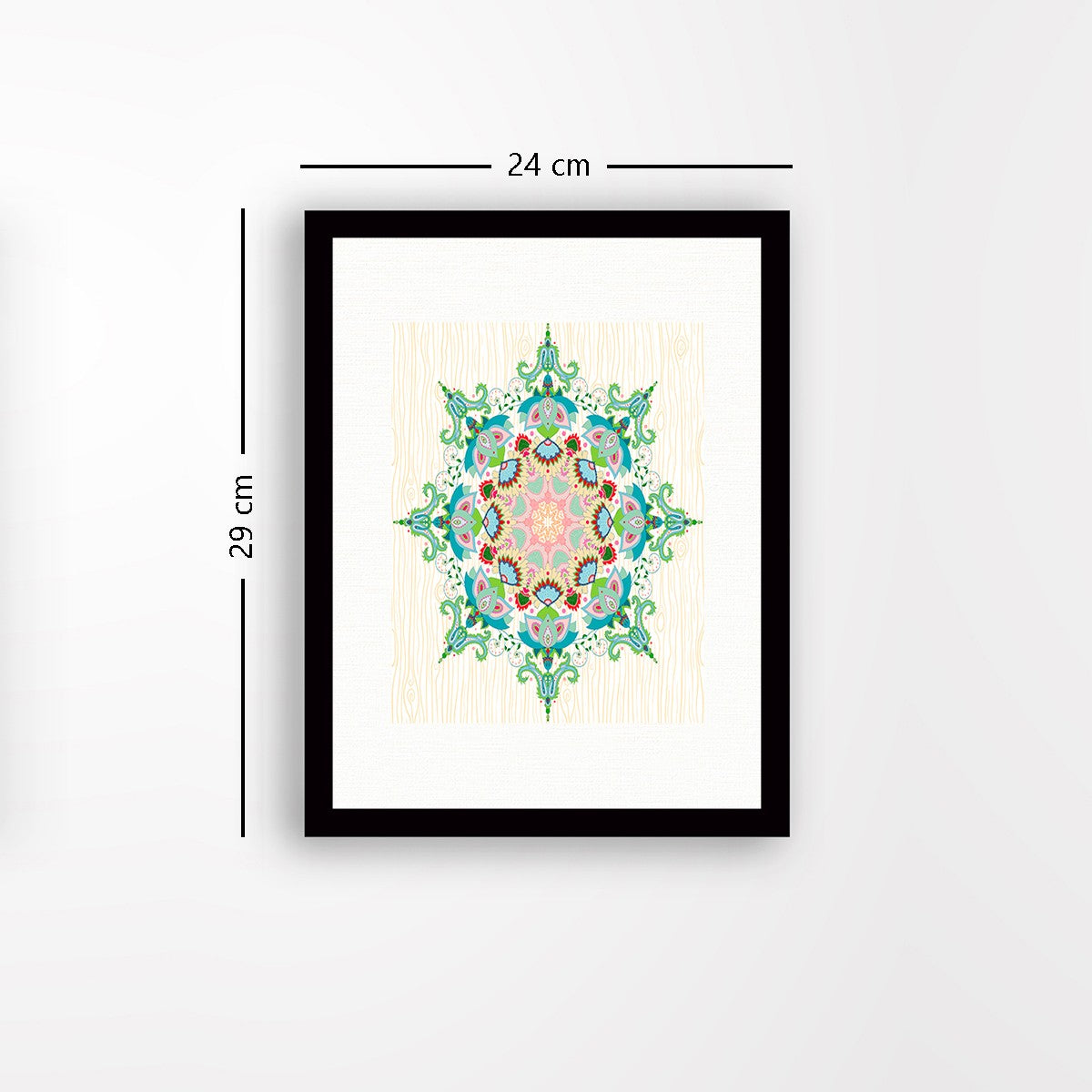 Quadro Decorativo MDF Emoldurado - Arte Multicolor 24x29cm com Moldura de Madeira 2cm