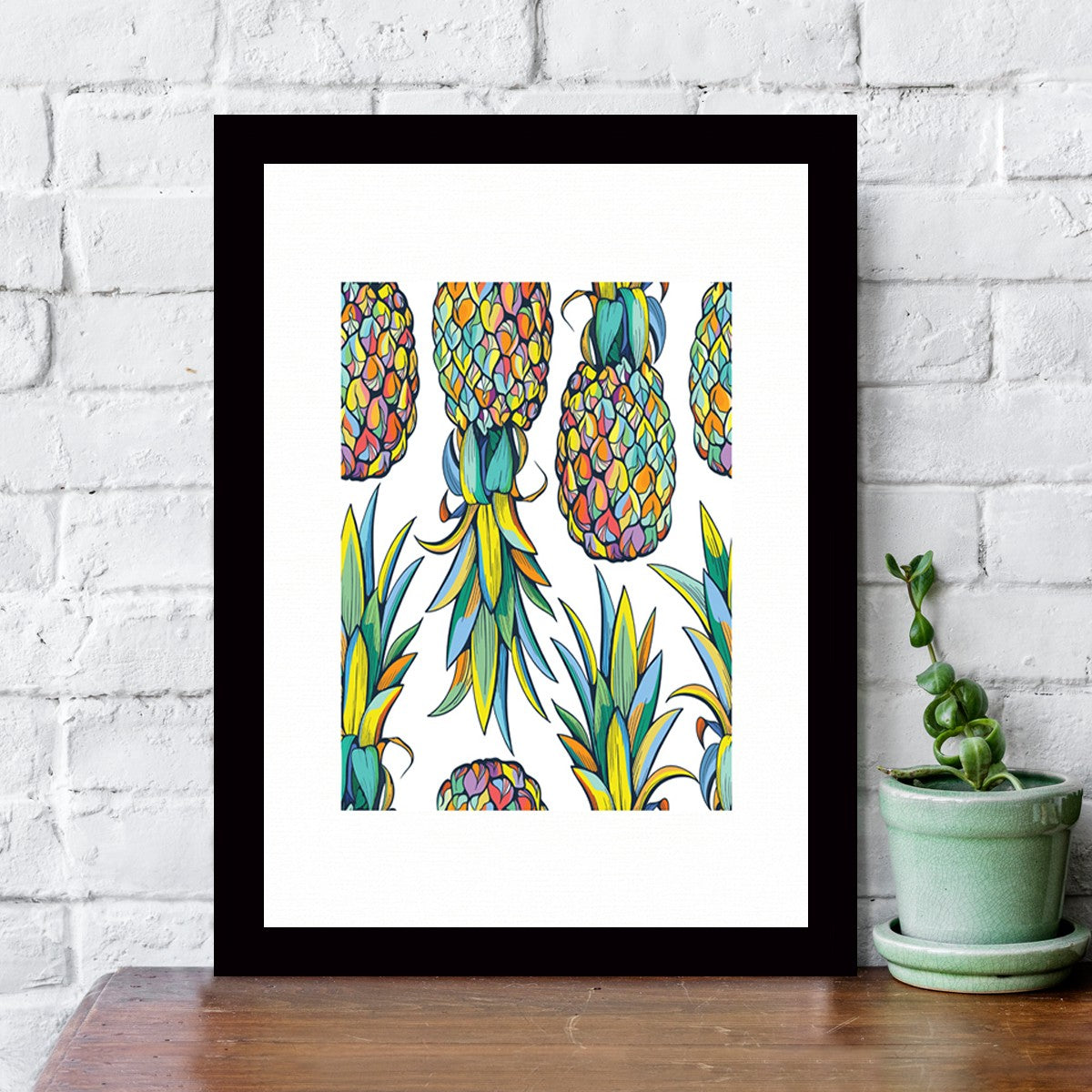 Quadro Decorativo MDF Emoldurado - Arte Multicolor 24x29cm com Moldura de Madeira 2cm