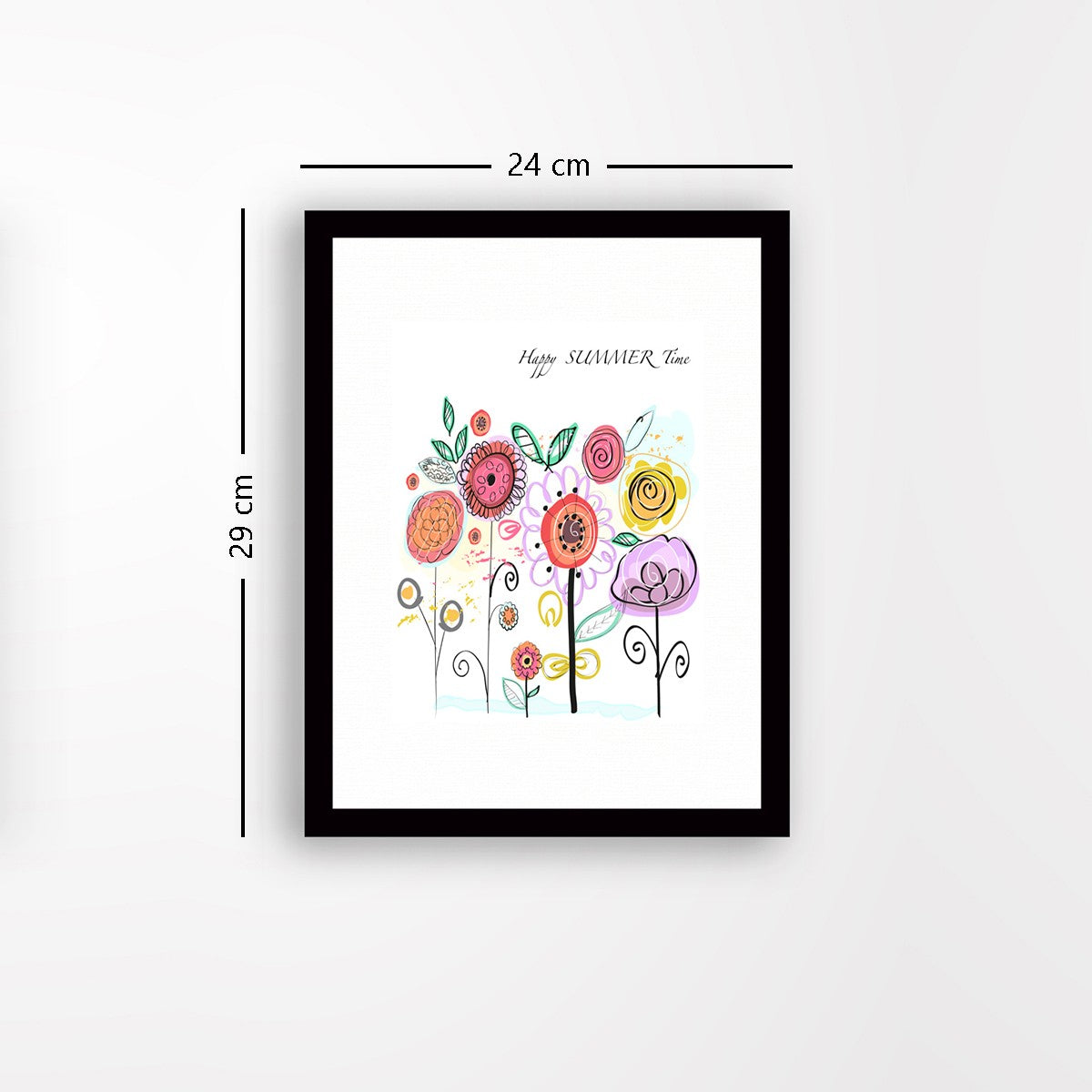 Quadro Decorativo MDF Emoldurado - Arte Multicolor 24x29cm com Moldura de Madeira 2cm