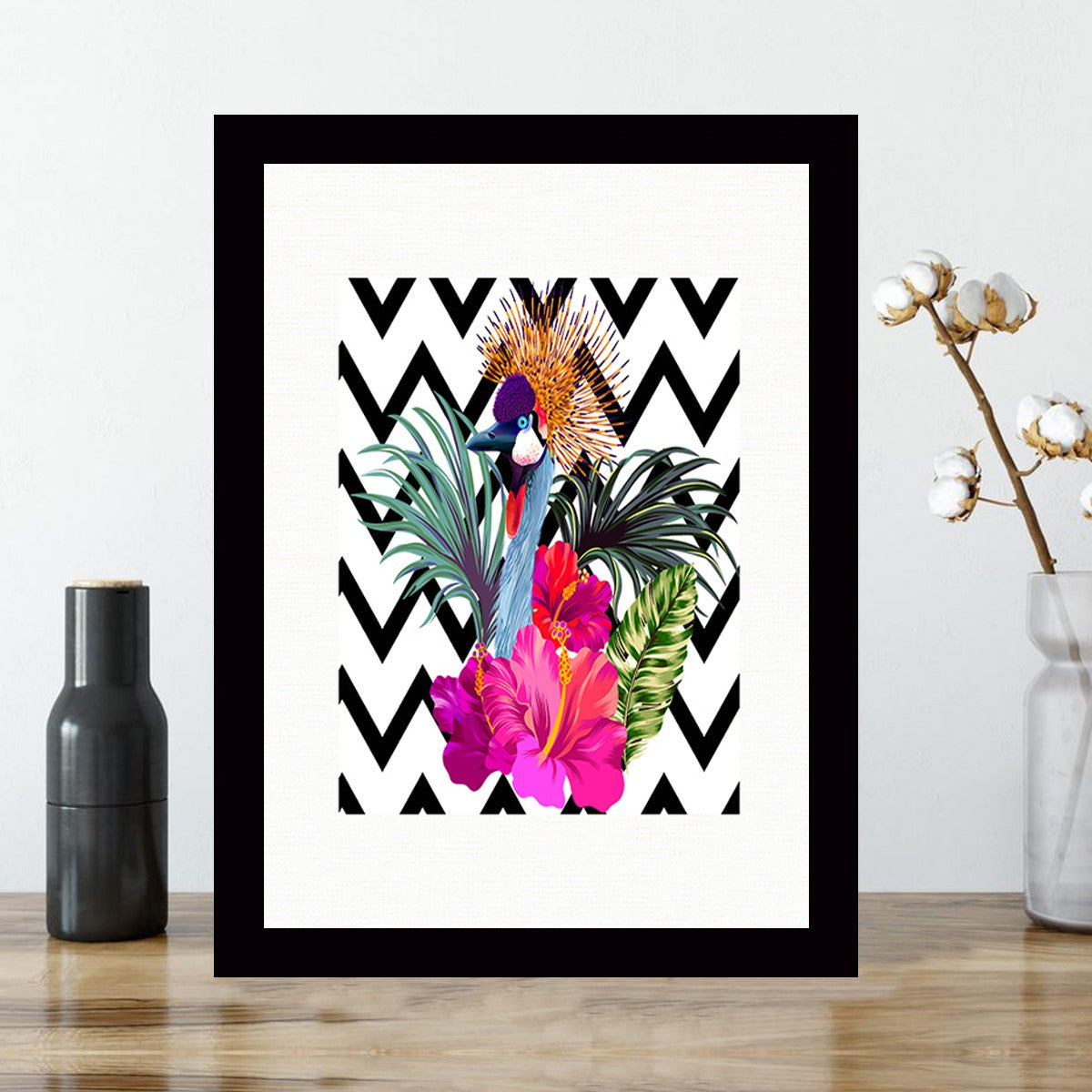 Quadro Decorativo MDF Emoldurado - Arte Multicolor 24x29cm com Moldura de Madeira 2cm