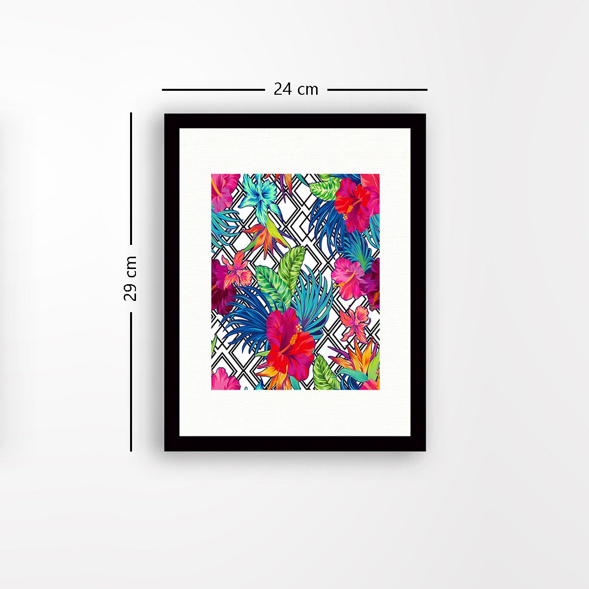 Quadro Decorativo MDF Emoldurado - Arte Multicolor 24x29cm com Moldura de Madeira 2cm