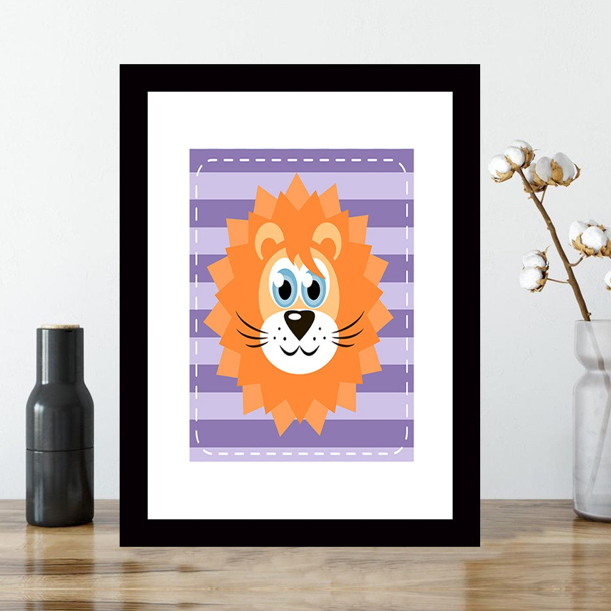 Quadro Decorativo MDF Emoldurado - Arte Multicolor 24x29cm com Moldura de Madeira 2cm