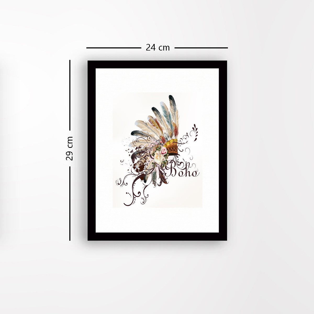 Quadro Decorativo MDF Emoldurado - Arte Multicolor 24x29cm com Moldura de Madeira 2cm