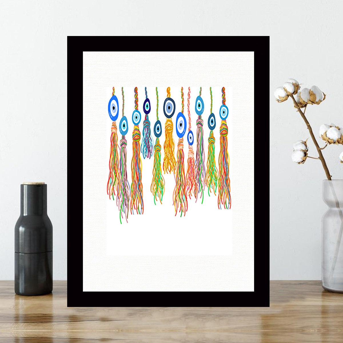 Quadro Decorativo MDF Emoldurado - Arte Multicolor 24x29cm com Moldura de Madeira 2cm