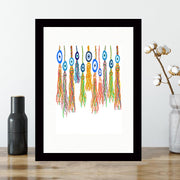 Quadro Decorativo MDF Emoldurado - Arte Multicolor 24x29cm com Moldura de Madeira 2cm