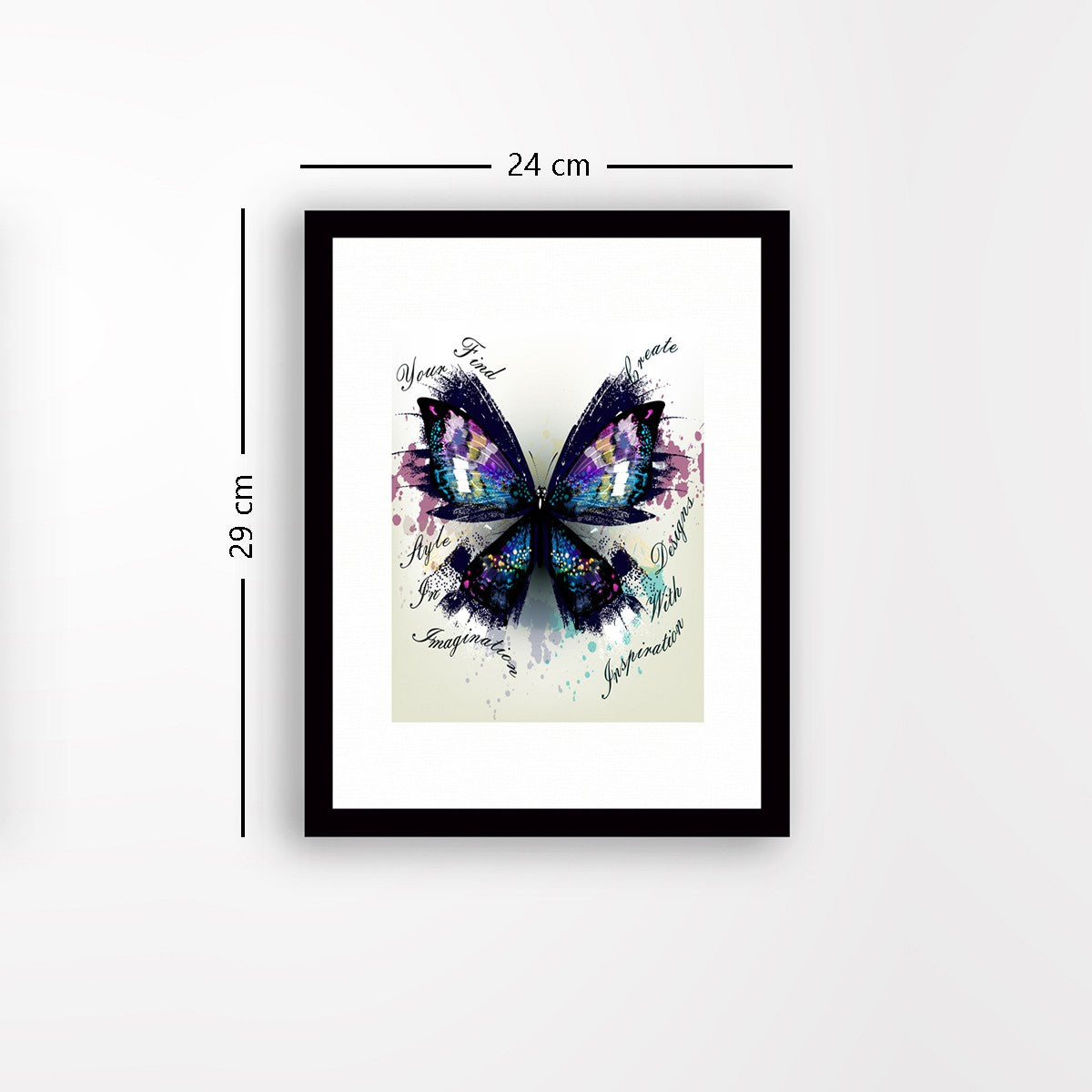 Quadro Decorativo MDF Emoldurado - Arte Multicolor 24x29cm com Moldura de Madeira 2cm