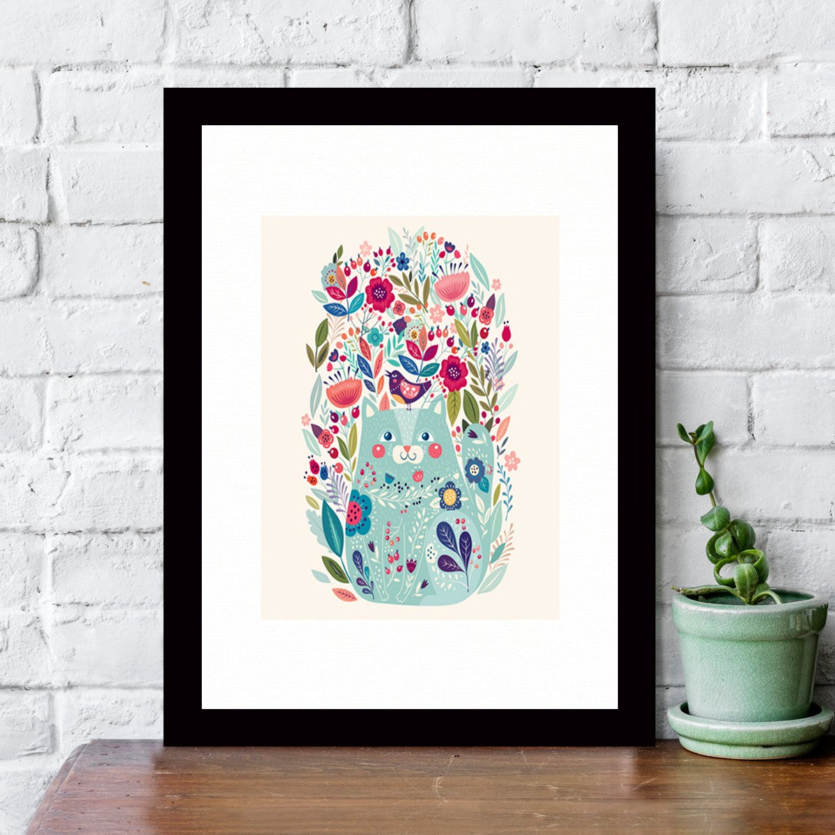 Quadro Decorativo MDF Emoldurado - Arte Multicolor 24x29cm com Moldura de Madeira 2cm