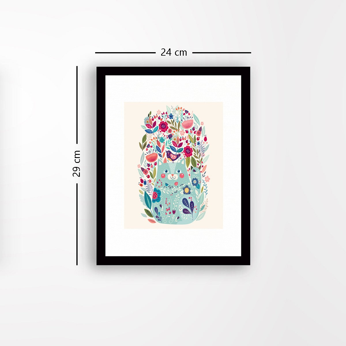 Quadro Decorativo MDF Emoldurado - Arte Multicolor 24x29cm com Moldura de Madeira 2cm