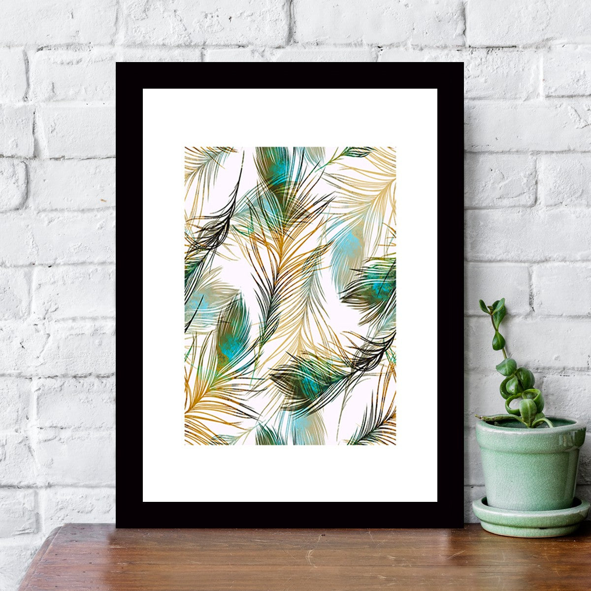 Quadro Decorativo MDF Emoldurado - Arte Multicolor 24x29cm com Moldura de Madeira 2cm