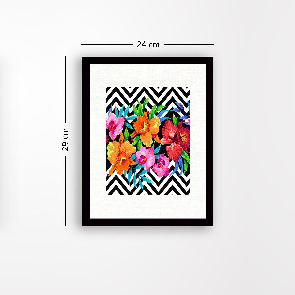 Quadro Decorativo MDF Emoldurado - Arte Multicolor 24x29cm com Moldura de Madeira 2cm