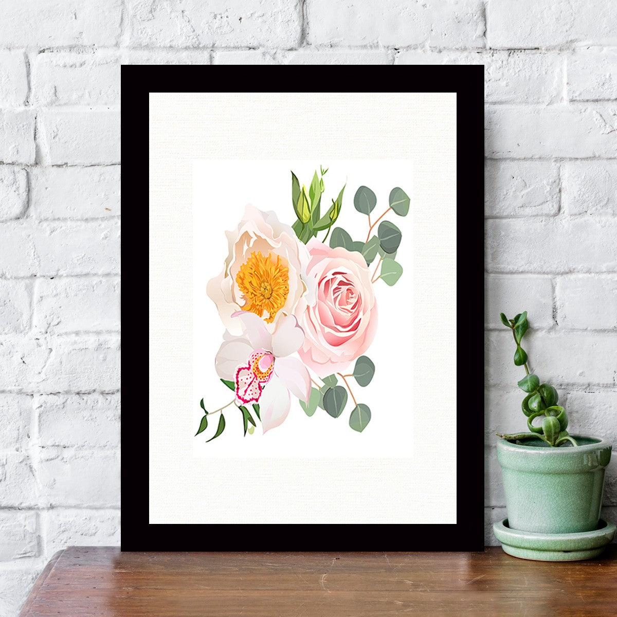 Quadro Decorativo MDF Emoldurado - Arte Multicolor 24x29cm com Moldura de Madeira 2cm