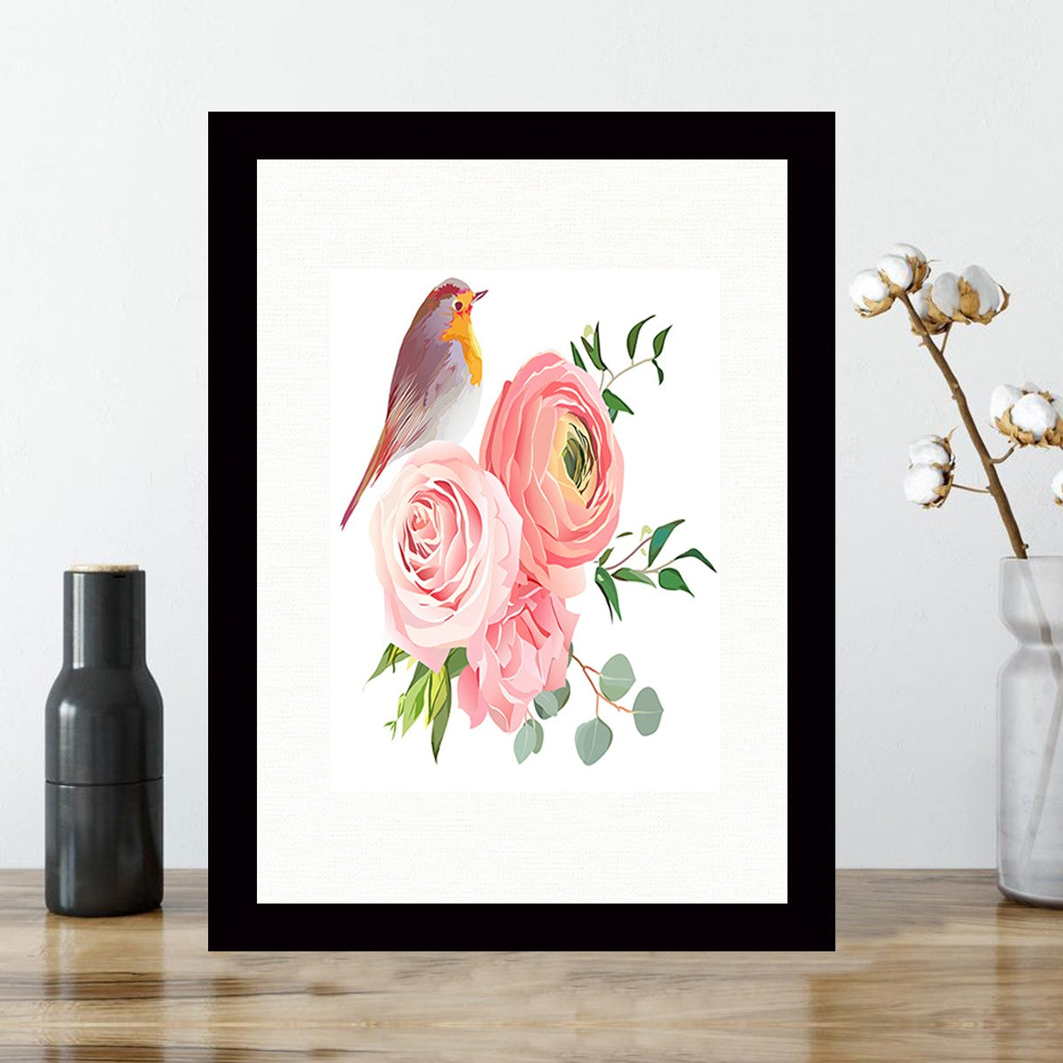 Quadro Decorativo MDF Emoldurado - Arte Multicolor 24x29cm com Moldura de Madeira 2cm