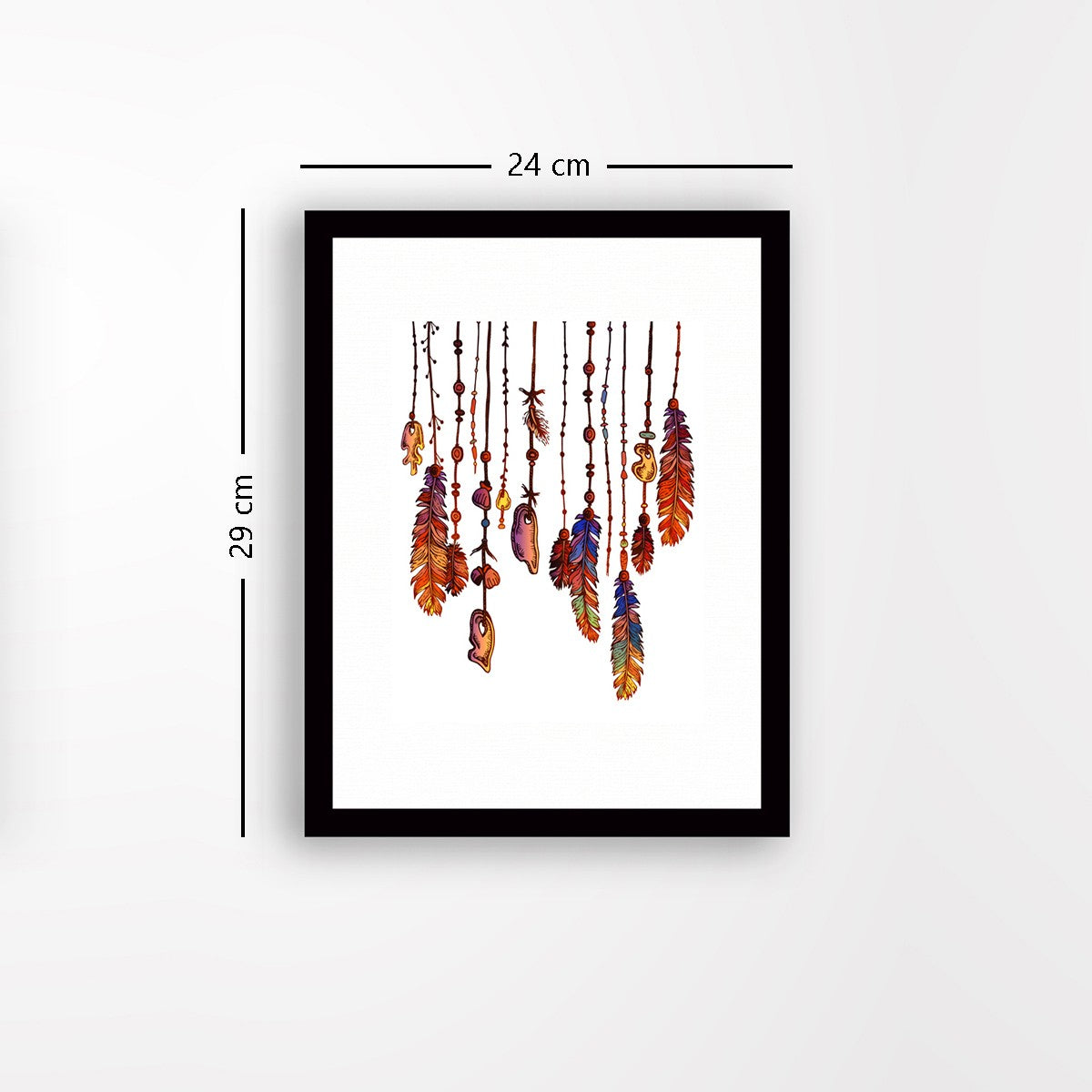 Quadro Decorativo MDF Emoldurado - Arte Multicolor 24x29cm com Moldura de Madeira 2cm