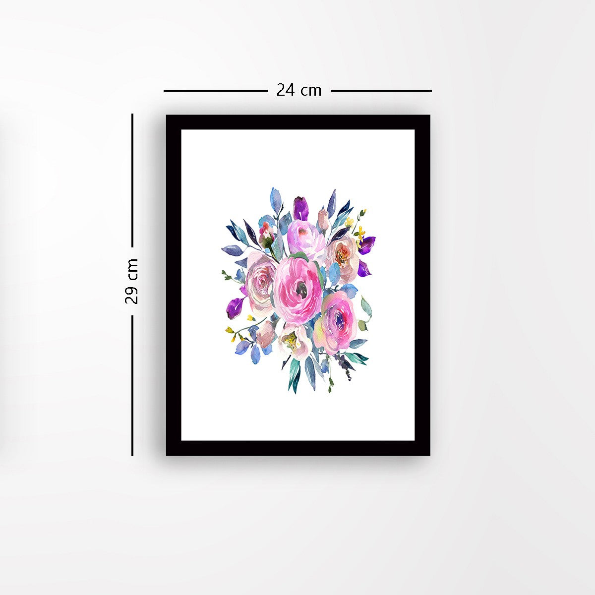 Quadro Decorativo MDF Emoldurado - Arte Multicolor 24x29cm com Moldura de Madeira 2cm