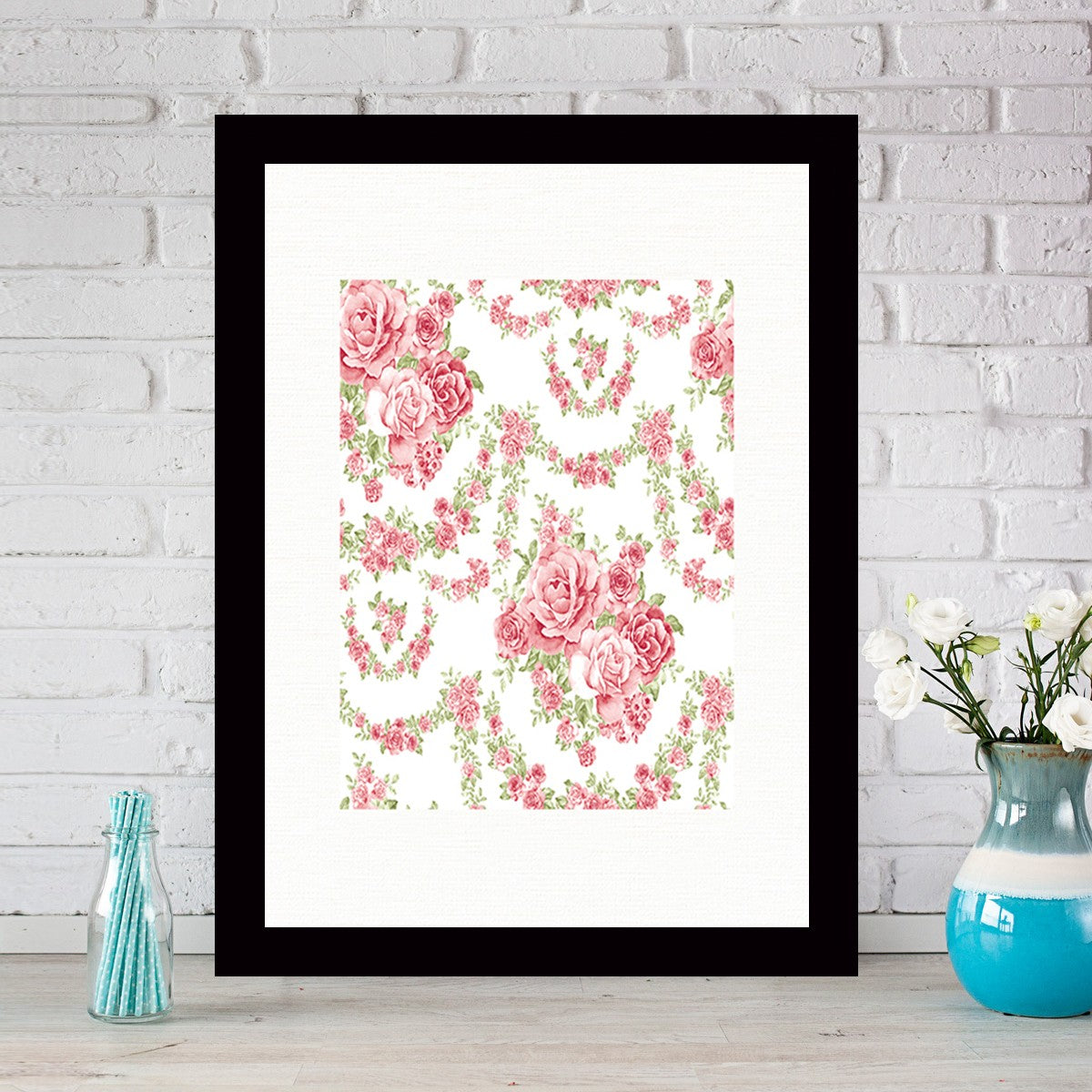 Quadro Decorativo MDF Emoldurado - Arte Multicolor 24x29cm com Moldura de Madeira 2cm