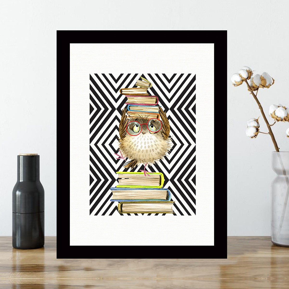 Quadro Decorativo MDF Emoldurado - Arte Multicolor 24x29cm com Moldura de Madeira 2cm