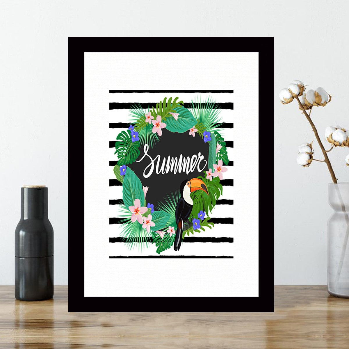 Quadro Decorativo MDF Emoldurado - Arte Multicolor 24x29cm com Moldura de Madeira 2cm