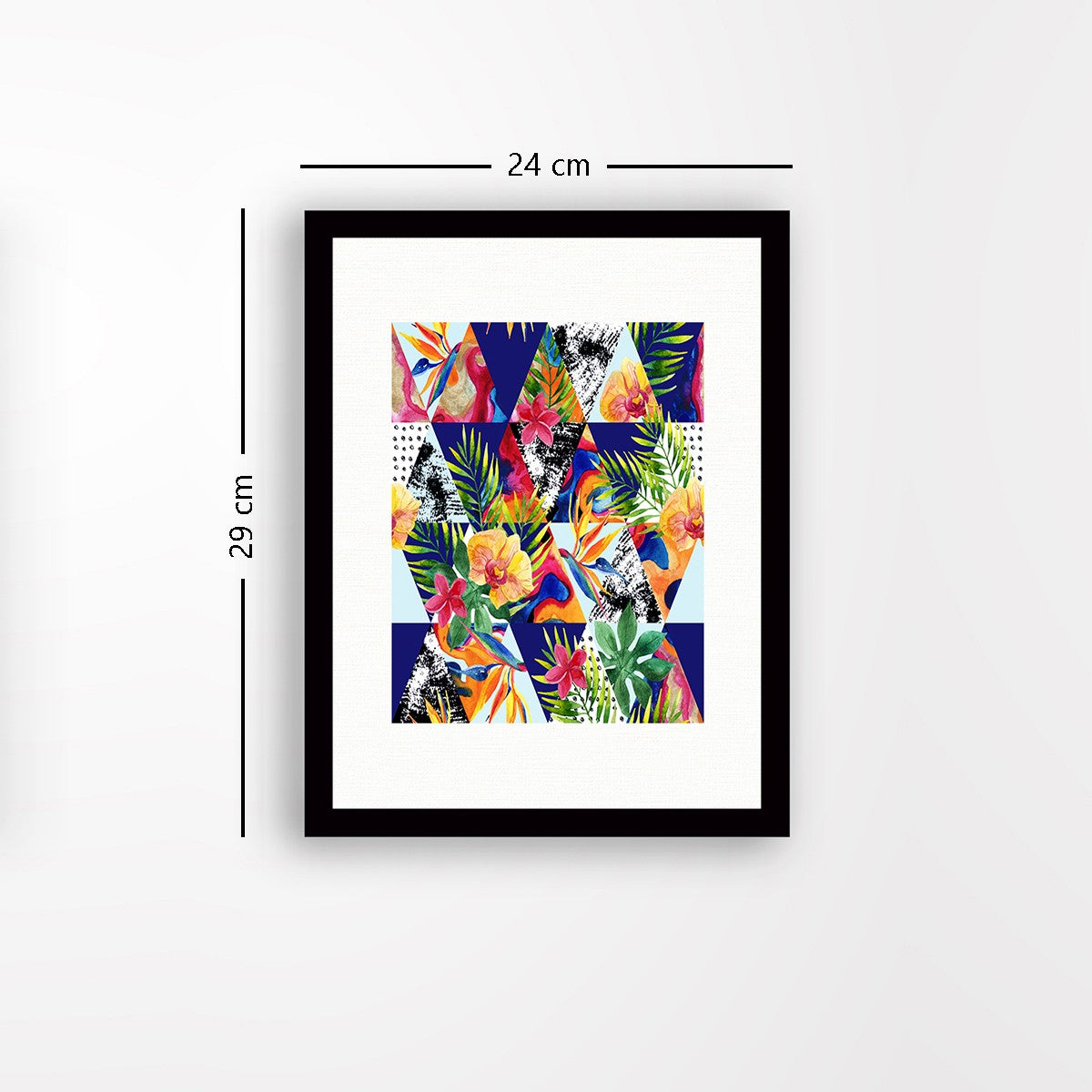 Quadro Decorativo MDF Emoldurado - Arte Multicolor 24x29cm com Moldura de Madeira 2cm