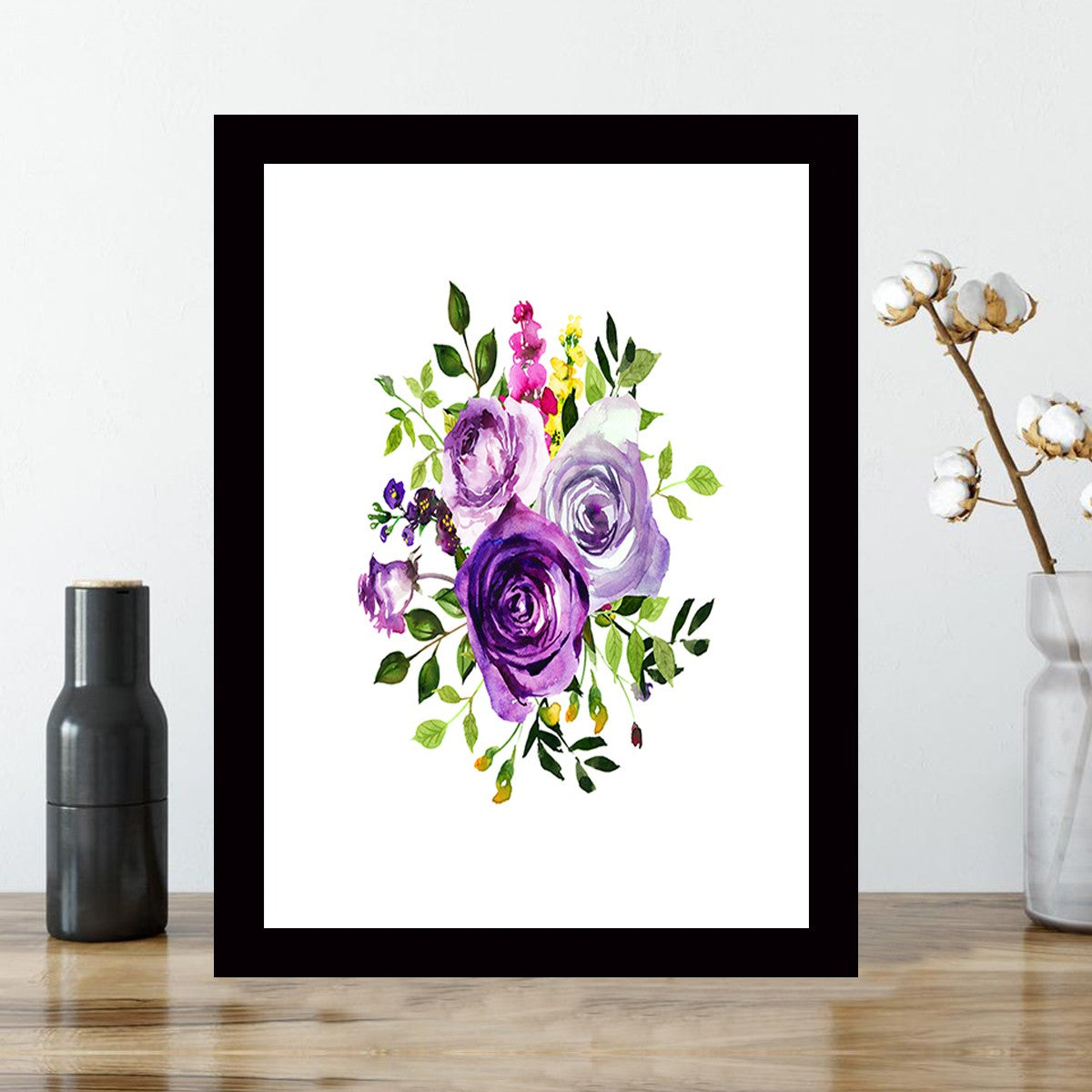 Quadro Decorativo MDF Emoldurado - Arte Multicolor 24x29cm com Moldura de Madeira 2cm