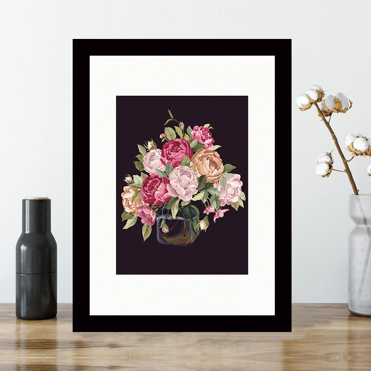 Quadro Decorativo MDF Emoldurado - Arte Multicolor 24x29cm com Moldura de Madeira 2cm