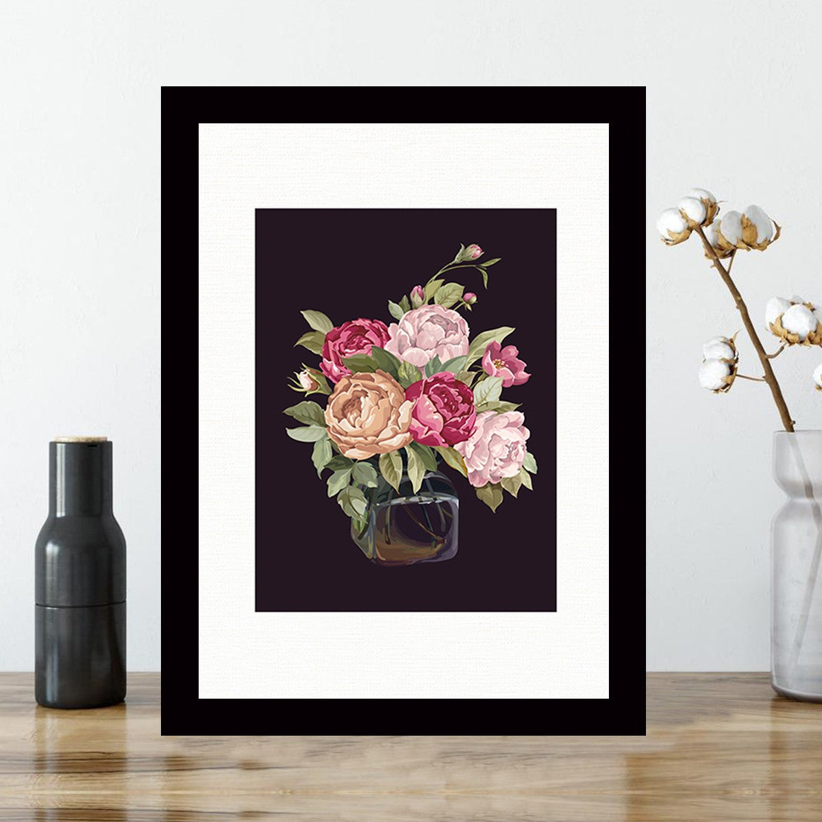 Quadro Decorativo MDF Emoldurado - Arte Multicolor 24x29cm com Moldura de Madeira 2cm